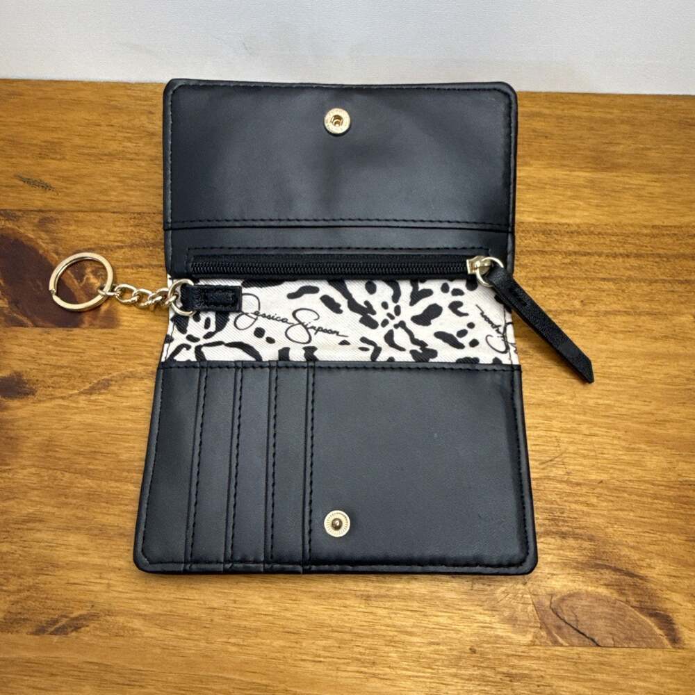 Jessica Simpson Python Print Small Wallet Keychain Black NWOT - Picture 3 of 16